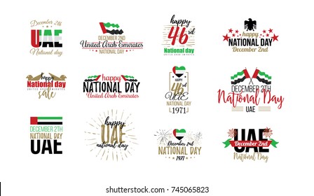 vector illustration. celebration December 2 national day of the United Arab Emirates. festive icon UAE