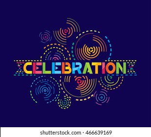 Vector illustration of celebration with fireworks background.