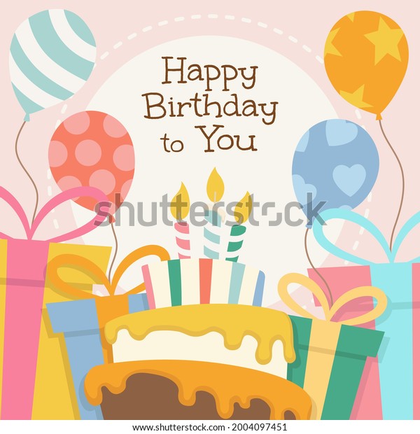 Vector Illustration Celebration Happy Birthday Anniversary Stock Vector ...