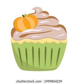 Vector illustration of celebration and holidays cupcake