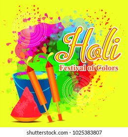 Vector illustration for celebration of Indian colour festival,Happy Holi.
