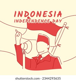 vector illustration for celebration Indonesia Independence day on 17 August