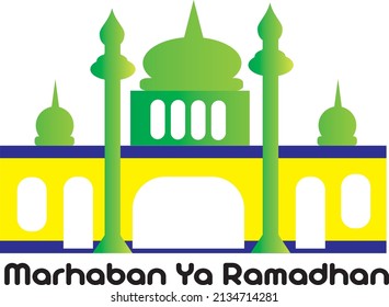 Vektorgrafik der Feier des Monats von ramadan 2022, marhaban ya ramadhan