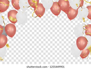 Vector illustration Celebration party print design balloon of happy new year  place for text christmas balls with background isolated 