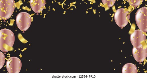 Vector illustration Celebration party print design balloon of happy new year  place for text christmas balls with background isolated 