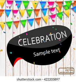 Vector illustration of celebration wood background