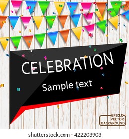 Vector illustration of celebration wood background