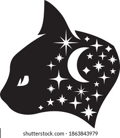 Vector illustration of the celestial cat
