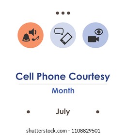 vector illustration for cell phone courtesy month in July
