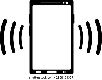 Vektorgrafik des Handy-Ikons, vibriert mit Wellenformen