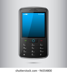 vector illustration of cellphone against abstract background