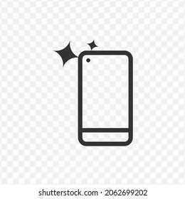 Vector Illustration Of Cellphone Camera Flash Icon In Dark Color And Transparent Background(png).