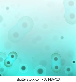 Vector illustration of cells. Life and biology abstract background