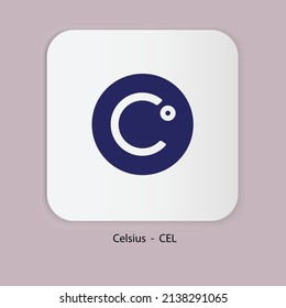 Vector illustration of Celsius (CEL) cryptocurrency logo, symbol in a white background.