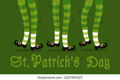 Vector illustration of celtic dance for Patrick's day. Vector poster for Patrick's day.