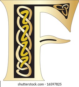 Vector illustration for Celtic letter F