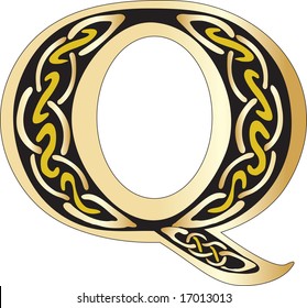 Vector illustration for Celtic letter Q