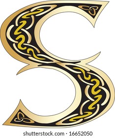Vector illustration of Celtic letter S