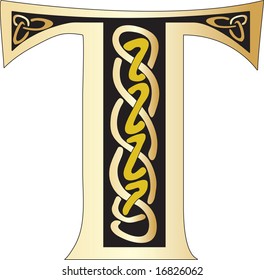 Vector illustration for Celtic letter T