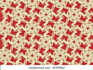 Vector illustration of celtic ornament abstract pattern on the red background