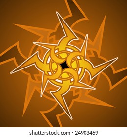 Vector illustration of celtic  ornament abstract pattern on the brown background