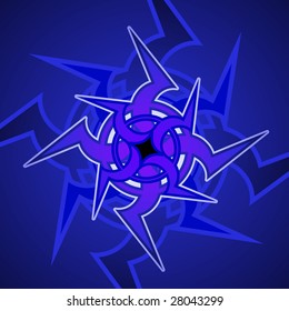 Vector illustration of celtic  ornament abstract pattern on the blue background