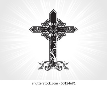 vector illustration of celtic pattern isolated cross