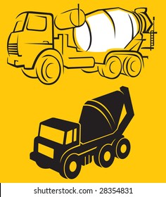 Vector illustration cement truck