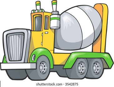 Ilustração vetorial de um caminhão de cimento