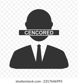 Vector illustration of censor speech  icon in dark color and transparent background(PNG).