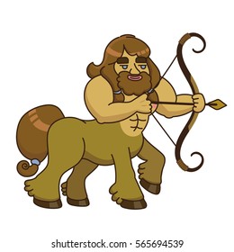 Vector illustration of a centaur with a bow and arrow