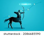 Vector illustration of a centaur businessman, the term centaur is for company who have a valuation of more than 100 million dollars