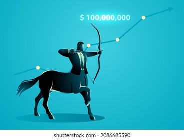 Vector illustration of a centaur businessman, the term centaur is for company who have a valuation of more than 100 million dollars