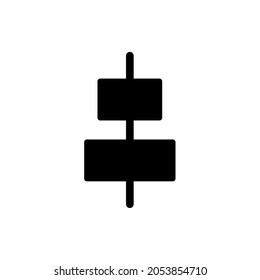 Ilustración vectorial de la alineación horizontal central. Icono de visualización de aplicación de imagen, la marca de la imagen está centrada. Aislado en un fondo transparente, editable y cambiable.