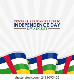 Vector illustration of Central African Republic Independence Day social media feed template