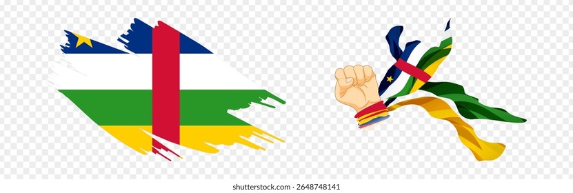 Vector illustration of Central African Republic flag composition on transparent background
