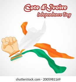 vector illustration for central cote d'Ivoire independence day.