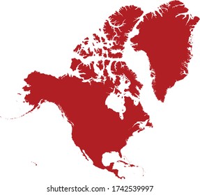 vector illustration of Central and North America map