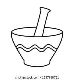 Vector illustration of ceramic and mortar sign. Web element of ceramic and container stock vector illustration.