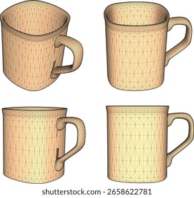 Vektorgrafik eines Keramikbecher-Designbildes, das das Frühstück begleitet 