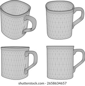 Ilustración vectorial de una taza de cerámica Imagen de diseño para acompañar el desayuno