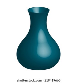 Vector illustration of Ceramic vase 3 D turquoise