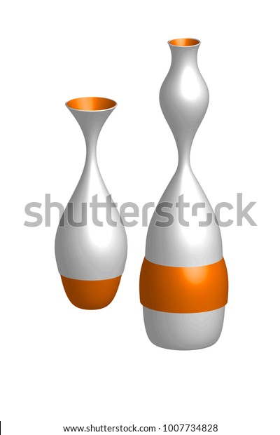 Vector Illustration Ceramic Vases Sports Cups Stock Vector