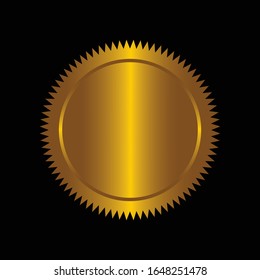 Certificado de ilustración del vector sello de lámina de oro 3d o aislado de médula