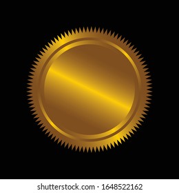 Certificado de ilustración de vectores 3d Sello de aluminio GOLD o aislado de médula