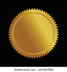 Vector Illustration Certificate 3d GOLD Foil Seal Or Medal Isolated