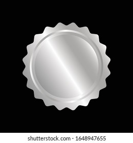 Vector illustration certificate 3d Silver foil seal or medal isolated