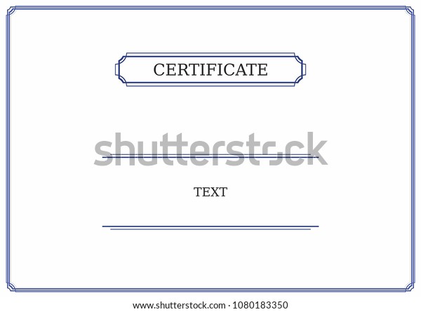 Vector Illustration Certificate Stock Vector Royalty Free Shutterstock