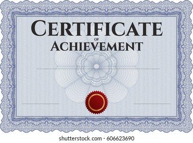Vector Illustration of Certificate of achievement. Money style.With background. Superior design. 