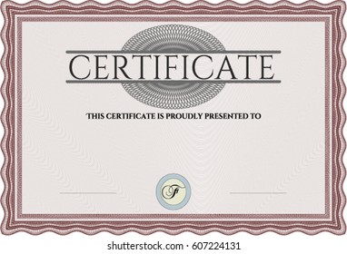 Vector Illustration of Certificate of achievement template. With quality background. Vector illustration.Excellent design. 
